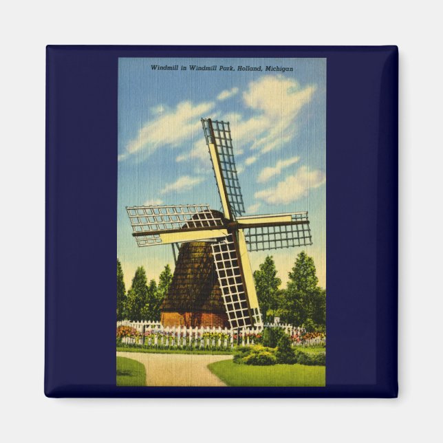 Aimant Windmill Park Holland, Michigan Vintage (Devant)