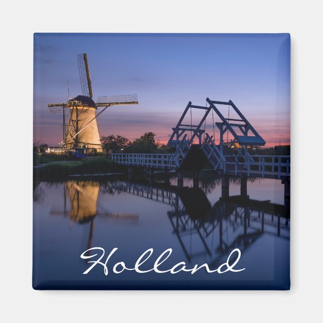 Aimant Windmills et pont-levis à l'aimant texte au couche (Devant)