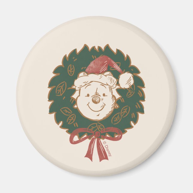 Aimant Winnie la couronne de Noël de l'Ooh (Devant)