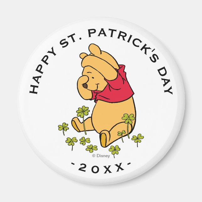 Aimant Winnie l'Ooh - Shamrock | Saint Patrick's Day (Devant)