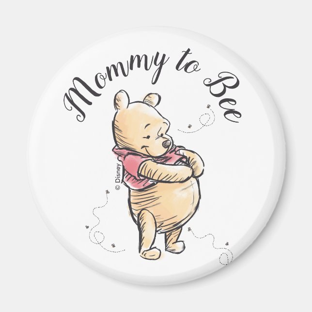 Aimant Winnie the Pooh Baby Shower | Mommy to Bee (Devant)