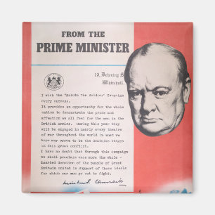 Aimant Winston Churchill, Réimpression de l'affiche de Br