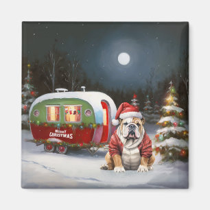 Aimant Winter Bulldog Caravan Christmas Adventure
