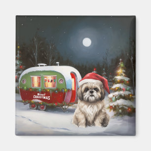 Aimant Winter Havanese Caravan Christmas Adventure