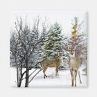 Winter Wonderland avec Whitetail Deer Fridge