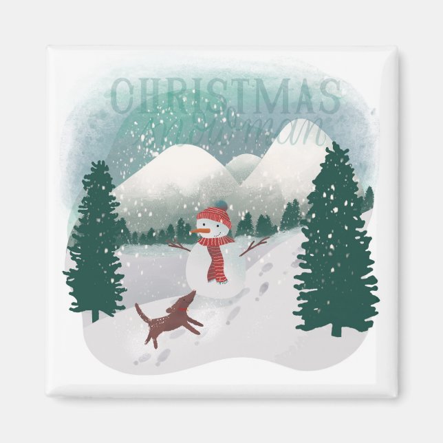 Aimant Winter Wonderland - Christmas Snowman (Devant)