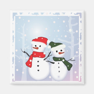 Aimant Winter Wonderland Snowman Notre premier Noël