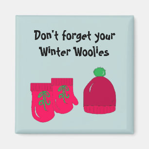 Aimant Winter Woolies - Mitaines et Toque