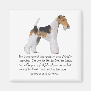 Aimant Wire Fox Terrier Mémorial FEMELLE
