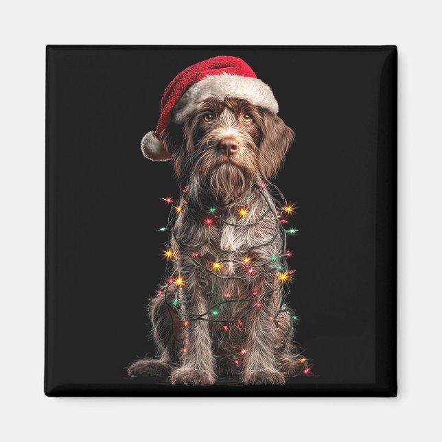 Aimant Wirehaired Inting Griffon Christmas Graphics Dog L (Devant)