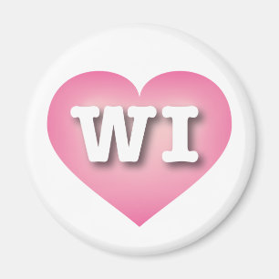 Aimant Wisconsin Rose Fade Heart - I love WI
