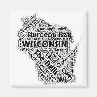 Aimant Wisconsin State Word Cloud
