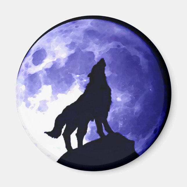Aimant Wolf Howling à Moon (Devant)