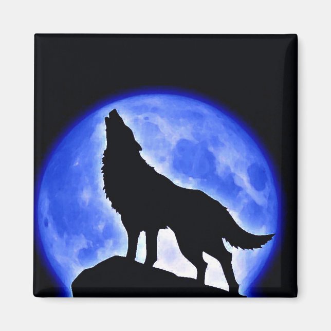 Aimant Wolf Howling à Moon (Devant)