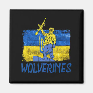 Aimant Wolverines Soutenez l'UkraineUkraine Wolverines Am