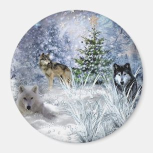 Aimant Wolves at Christmas a Winter Wonderland  Fridge 