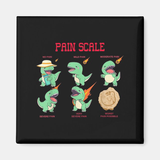 Aimant Women Nurse Pain Scale Pain Essment Funny Dinosaur (Devant)