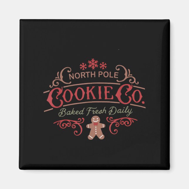 Aimant Women Retro Christmas Gingerbread Bakery North Le  (Devant)