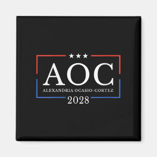 Aimant Womens Aoc For President 2028 Simple Sign For Wome