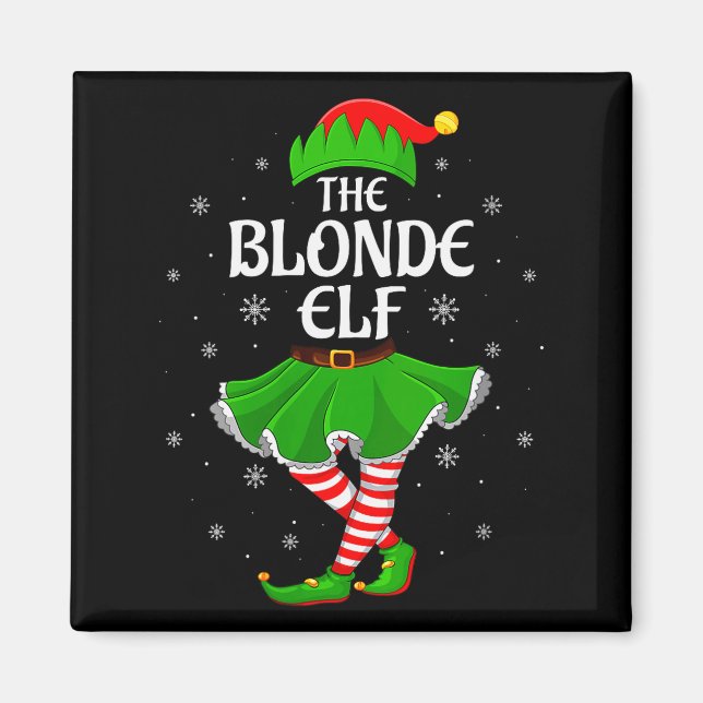 Aimant Womens Blonde Elf Christmas Family Girls Women Elf (Devant)
