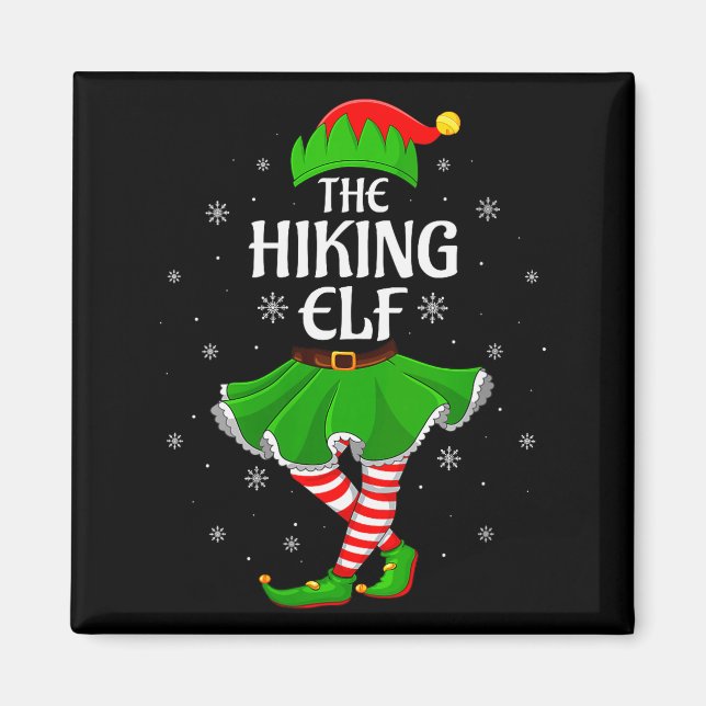 Aimant Womens Hiking Elf Christmas Family Girls Women Elf (Devant)