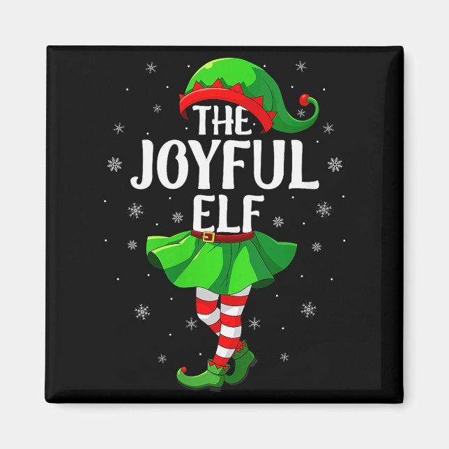 Aimant Womens Joyful Elf Christmas Girls Women Elf Squad  (Devant)