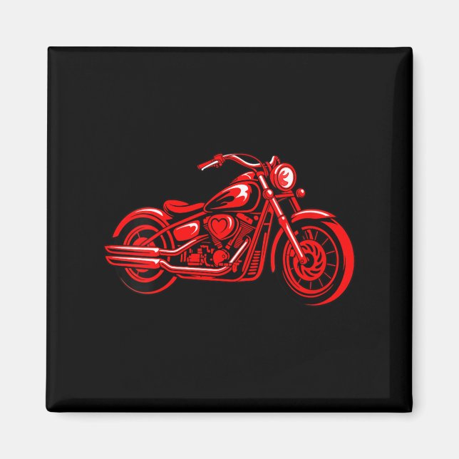 Aimant Women's Motorcycle Heart Biker Valentines Day Ride (Devant)