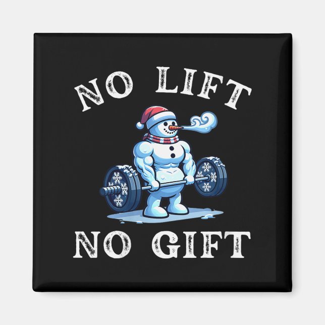 Aimant Womens No Lift No Gift Funny Workout Snowman Chris (Devant)
