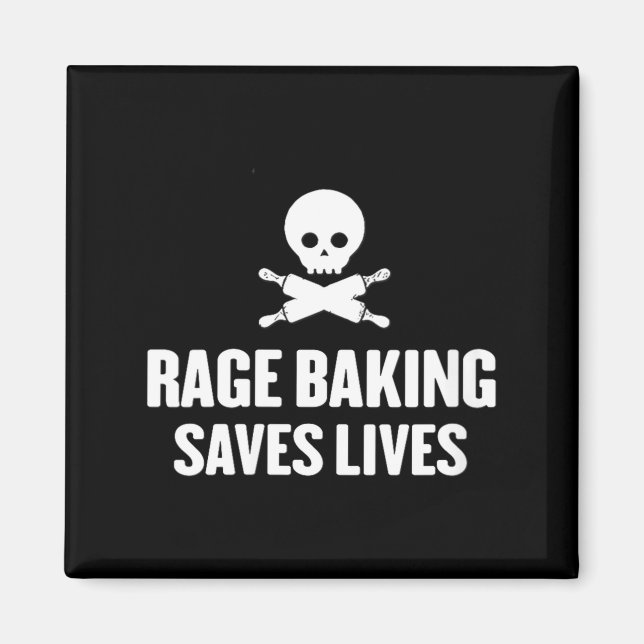 Aimant Womens Rage Baking Saves Live Skull Funny Baker Co (Devant)