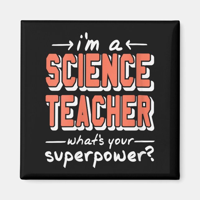 Aimant Womens Science Teacher Superwer Funny Nerd Pride V (Devant)