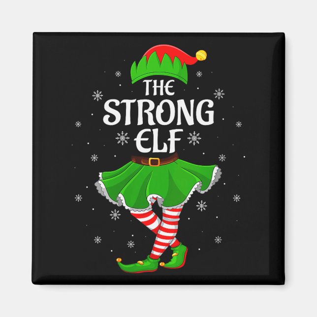 Aimant Womens Strong Elf Christmas Family Girls Women Elf (Devant)