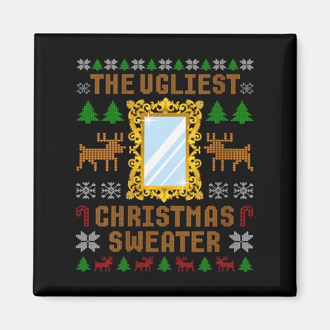 Aimant Womens The Ugliest Christmas Sweater With An Image (Devant)