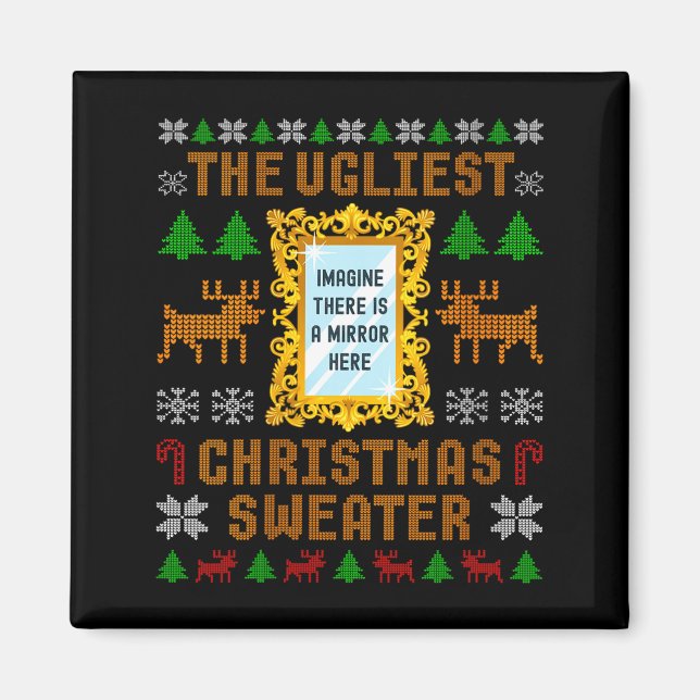 Aimant Womens The Ugliest Christmas Sweater With An Image (Devant)