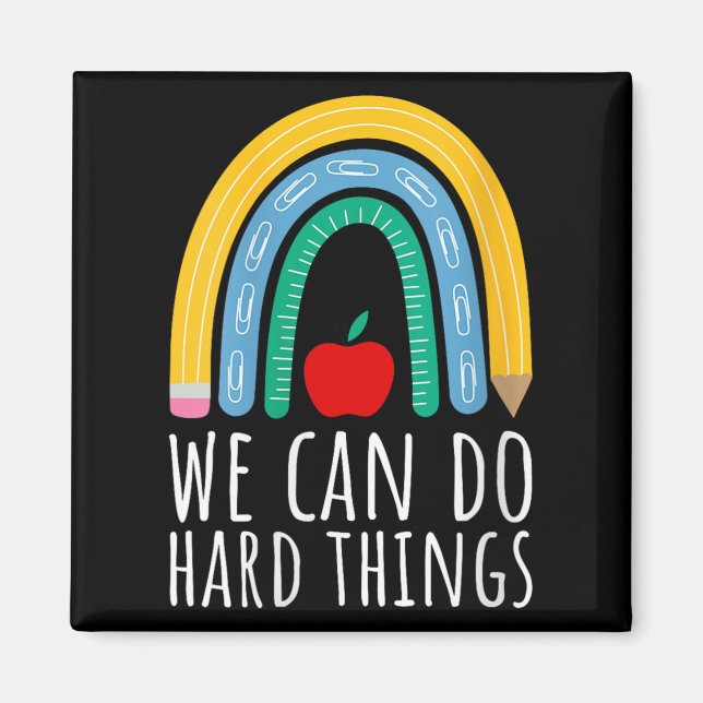Aimant Womens We Can Do Hard Things Motivational Teacher  (Devant)
