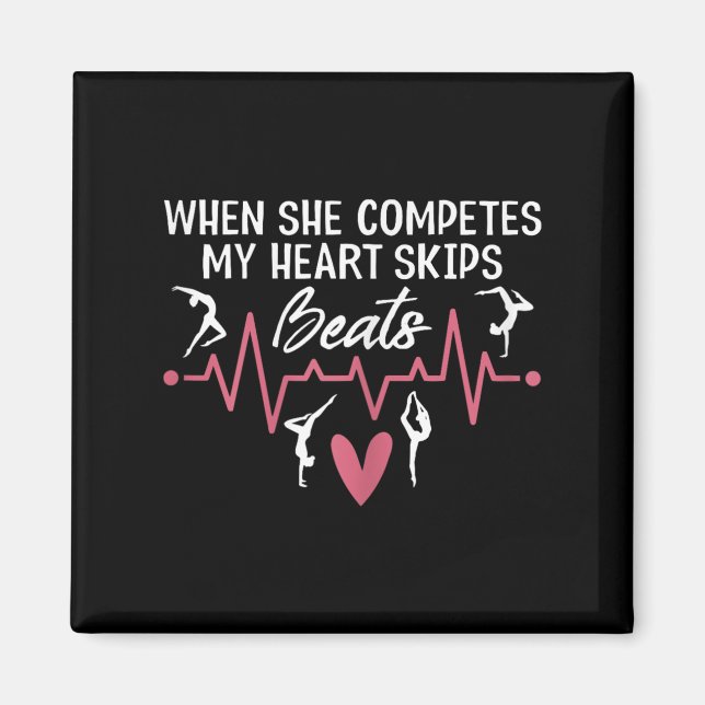 Aimant Womens When She Competes My Heart Skips Beats Prou (Devant)