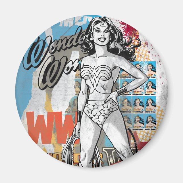 Aimant Wonder Woman Collage 2 (Devant)