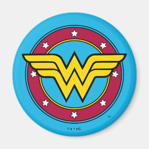 Aimant Wonder Woman  Logo Cercle & Stars