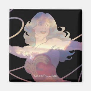 Aimant Wonder Woman Sunset Sky Silhouette
