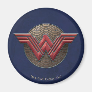 Aimant Wonder Woman Symbol Over Concentric Circles