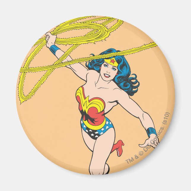 Aimant Wonder Woman tient Lasso 2 (Devant)
