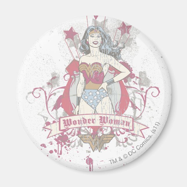 Aimant Wonder Woman tire des étoiles (Devant)