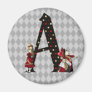 Aimant Wonderland Alice & Queen of Hearts Letter A 