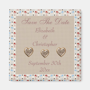 Aimant Wonderland Flamants roses Enregistrer La Date Mari