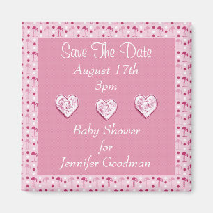 Aimant Wonderland Flamants roses Rose Enregistrer La Date