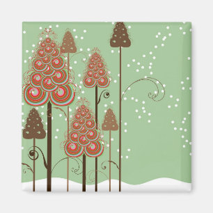 Aimant Wonderland Neige Simultanique Arbres de Noël