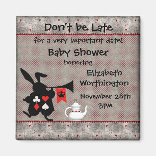Aimant Wonderland Rabbit Baby shower Enregistrer la date
