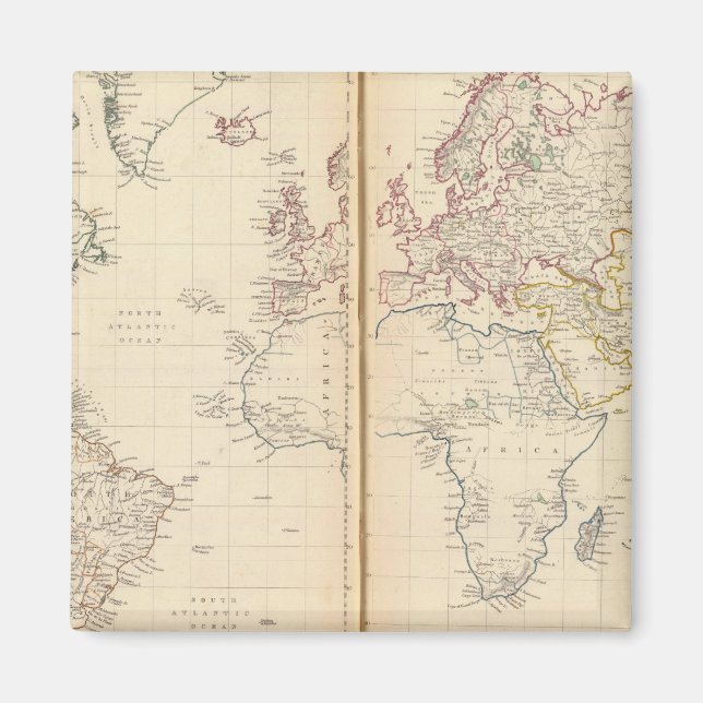 Aimant World, projection de Mercator 2 (Devant)