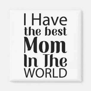 Aimant Worlds Best Mom Élégant noir et blanc Script