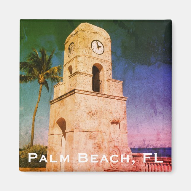 Aimant Worth Avenue Horloge Tower - Palm Beach, FL (Devant)