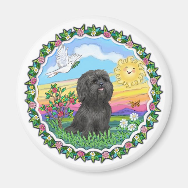 Aimant Wreath - Black Shih Tzu (Devant)